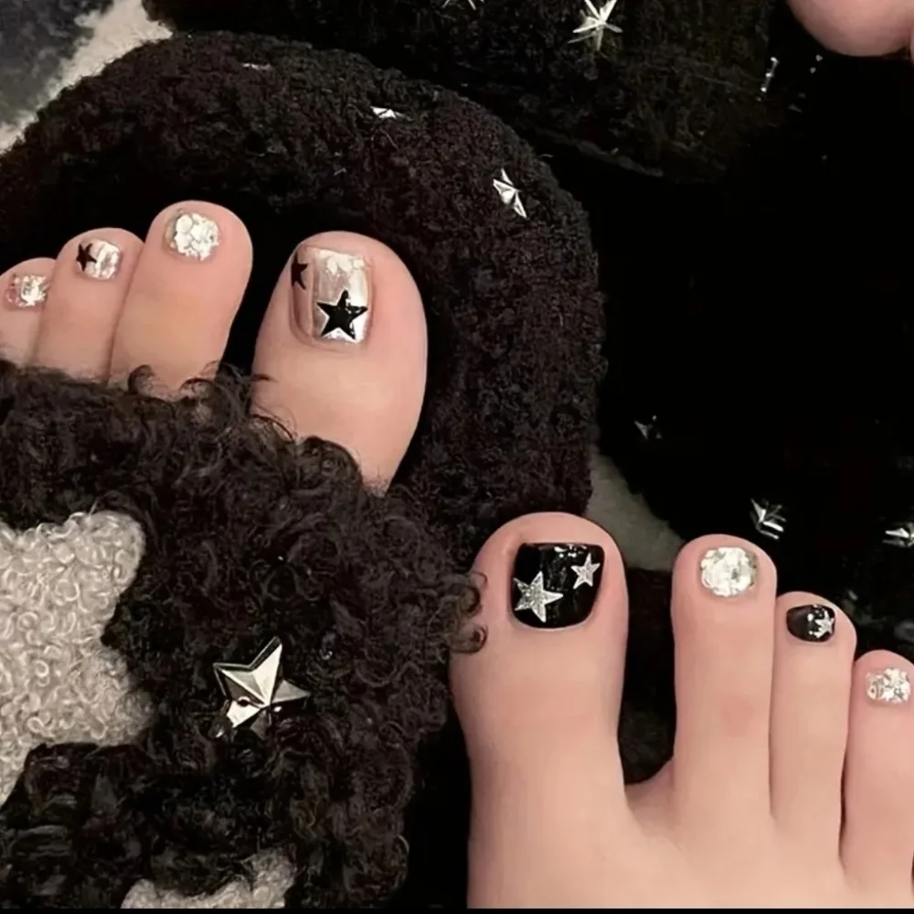 24 Pieces Fake Toe press on nails